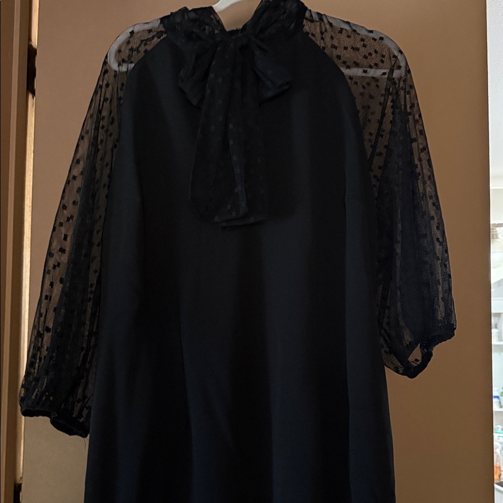 Ashley Stewart Black Dress with Sheer Details